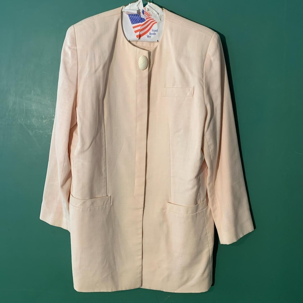 Chad Stevens Vintage 80s Pink Blazer and Skirt Suit Set Size 10